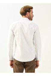 Klasik Yaka Baskılı Bej Erkek Gömlek Gm2025500405 thumbnail 5