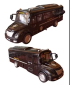 Özel Güvelik Otobüsü Sesli Işıklı Sürtmeli Oyuncak Otobüs 19cm. - 1