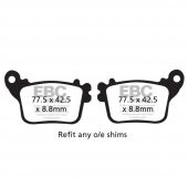 EBC FA436 HONDA CB/CBR600, CBR1000 , KAWASAKI ZX6,10R, YAMAHA R6,R1 ARKA FREN BAL - 1