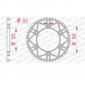 AFAM KTM EXC/EXCF 125/250, HUSQVARNA TC250/TE300/FE501  ÇELİK ARKA DİŞLİ #520 S/C 71304SLK-50 - 1