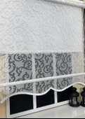 Çift Mekanizmalı Kirli Beyaz Tül Perde ve Ekru Stor Perde STB-99  Beyaz 130 x 260 - 1