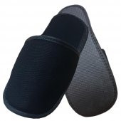 50 Çift Tek Katlı Havlu Siyah Otel Terliği Tek Kullanımlık Kullan At - 1