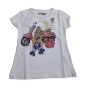 İFBA MOTOSİKLETLİ KIZ BASKILI KIZ ÇOCUK T-SHİRT thumbnail 3