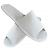 100 Çift Spa Terliği Önü Açık Kaymaz Tabanlı Biyesiz Beyaz Otel Terliği Tek Kullanımlık Kullan At - 1