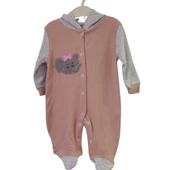 BURBER KİDS WEAR FİTİLLİ KIZ BEBEK TULUM - 2