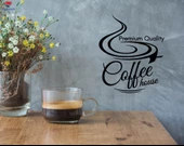 Kahve Barları Duvar Sticker Kahve Evi Üstün Kaliteli Çıkartmalar Bardaklar Cafe Çıkartmaları - 1