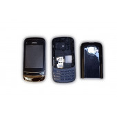 Nokia C2-02 Kasa Kapak Tuş Takımı C2-02 Uyumlu Siyah Renk Orta Kasa Ön Kapak Arka Kapak Tuş Takımı - 6