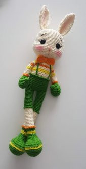 Tavşan Ponçik Yanak Boksör Amigurumi Organik Oyuncak - 1