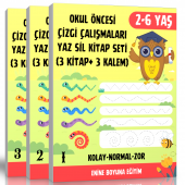 Okul Öncesi Çizgi Çalışmaları YAZ SİL Seti (3 Kitap + 3 Silinebilir Kalem) thumbnail 1
