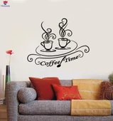 Kahve Barları Duvar Sticker Bardak Kahve Saati Kafe Mutfak Yemek Odası Çıkartmaları - 1