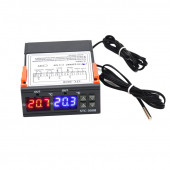 STC-3008 220V 10A Çift Ekranlı Çift Problu Termostat (NEM ÖLÇMEZ) Kuluçka Makinalarına Uygun - 1
