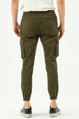 Erkek Dar Paça Beli ve Paçası Lastikli Kargo Cepli Pamuklu Jogger Spor Pantolon - 11