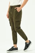 Erkek Dar Paça Beli ve Paçası Lastikli Kargo Cepli Pamuklu Jogger Spor Pantolon - 8