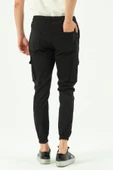 Erkek Dar Paça Beli ve Paçası Lastikli Kargo Cepli Pamuklu Jogger Spor Pantolon - 6
