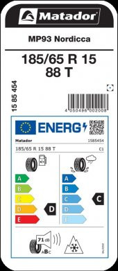 Matador 185/65 R15 88T MP93 Nordicca Oto Kış Lastiği Üretim 2023 - 3