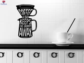 Kahve Barları Sticker Duvar Cezve Üzerindeki Sözler Kahve Etiketi Hakkında Alıntılar Eşsiz Hediyelik - 1