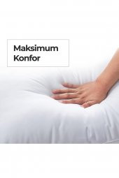 Elyaf Dolgulu 1 Adet Silikon Yastık 50x70 cm Pamuk Antibakteriyel Otel Yastık Beyaz Yumuşak - 3