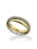 Üç Renk Bulmaca Yüzük 14 Ayar Altın El Üretimi Alyans thumbnail 1