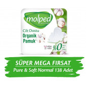 Molped Pure&soft Hijyenik Ped Normal Süper Mega Paket 138 Adet - 1