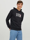 JACK JONES Köpek Desenli Kapüşonlu Erkek Sweatshirt 12244219 thumbnail 1