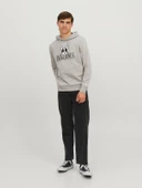 JACK JONES Köpek Desenli Kapüşonlu Erkek Sweatshirt 12244219 thumbnail 4