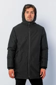 Erkek Regular Fit Kapüşonlu Fermuarlı Çok Cepli Kışlık Klasik Mont - 7