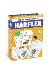 Yaz Sil Aktivite Kartları Çift Taraflı Harfler Öğretici Oyuncak Kart - 2