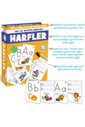 Yaz Sil Aktivite Kartları Çift Taraflı Harfler Öğretici Oyuncak Kart - 3