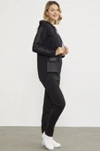 Rahat Kalıp Büyük Cepli Eşofman Takım - Siyah thumbnail 5
