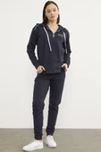 Jogger Oversize  Kapüşonlu Eşofman Takım - Lacivert - 2