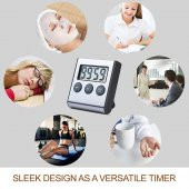 Dijital Kronometre - Geri Sayım Sayacı - LCD Ekran - Paslanmaz Çelik Çerçeve - 3