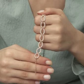 Gümüş Rose Oval Taşlı Bayan Bileklik  SL4184 thumbnail 10
