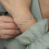 Gümüş Rose Oval Taşlı Bayan Bileklik  SL4184 thumbnail 3