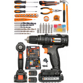 Wacker Pro Germany Lifetime Black Darbeli 58 V 12 Amp Yeni Nesil Lion Akülü Vidalama Matkap + 100 Pcs Combo Set - 1