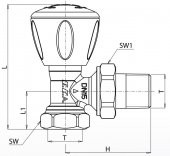 ECA RV3 1/2 Köşe Radyatör Valfi Petek Havlupan Vanası 602120641 - 2