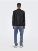 ONLY & SONS Erkek Siyah Renk Suni Deri Ceket 22011975 - 2