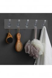 5li Yapışkanlı Silikon Kapı Arkası Banyo Duvar Mutfak Askısı - 2