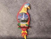 Magnet Papağan Kuş Hayvan Buzdolabı Süsü Ahşap Magnet Mıknatıslı Hediyelik Eşya - 1