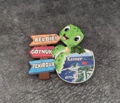 Magnet Kaplumbağa Caretta Hayvan Buzdolabı Süsü Ahşap Magnet Mıknatıslı Hediyelik Eşya thumbnail 1