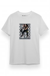 Cowboy Bebop Action Anime Character Jet Black Beyaz Kısa kol Erkek Tshirt - 1