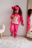 KIZ ÇOCUK BASKILI PAMUK EŞOFMAN TAKIMI - 4