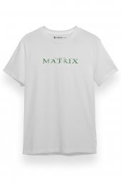 The Matrix Logo Beyaz Kısa kol Erkek Tshirt - 1