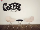 Ofis, Çalışma Odası Duvar Sticker Kahve Molası Kahve Saati Fincan Aroma Eşsiz Hediyelik - 1