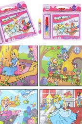 Sihirli Boyama Kitabı Fairy Princess Pembe Model Sihirli Su Çizim Kitap Kalem Boyama - 2