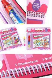 Sihirli Boyama Kitabı Fairy Princess Pembe Model Sihirli Su Çizim Kitap Kalem Boyama - 3