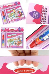 Sihirli Boyama Kitabı Fairy Princess Pembe Model Sihirli Su Çizim Kitap Kalem Boyama - 6