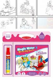 Sihirli Boyama Kitabı Fairy Princess Pembe Model Sihirli Su Çizim Kitap Kalem Boyama - 9