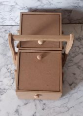 Hobi Adn 90206 Malzeme Çantası Ahşap HAM MDF Kutuda Sevk El Yapım - 1