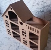 Hobi Adn Oyuncak Ev 3 Katlı Windows Penceri MODEL Ahşap MDF HAM El Yapım - 5