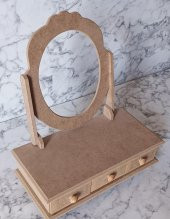 Hobi Adn 90205 Makyaj Kutu 3 Çekmece Aynalı Ahşap MDF HAM Kutuda Sevk El Yapım - 8